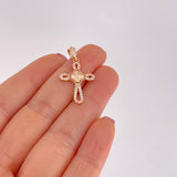 Diamond Cut Clover Cross Pendant 1.8g / 1 1/4 in 18K Rose Gold