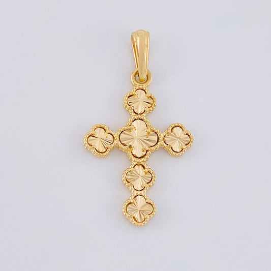 Dije Trebol Diamantado 2.45g / 1 1/4 in Oro Amarillo 18K
