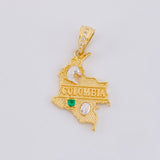 Dije Mapa Colombia 2.3g / 1 in Dos Oros Amarillo Blanco 18K