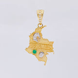 Dije Mapa Colombia 2.3g / 1 in Dos Oros Amarillo Blanco 18K