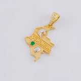 Dije Mapa Colombia 2.3g / 1 in Dos Oros Amarillo Blanco 18K