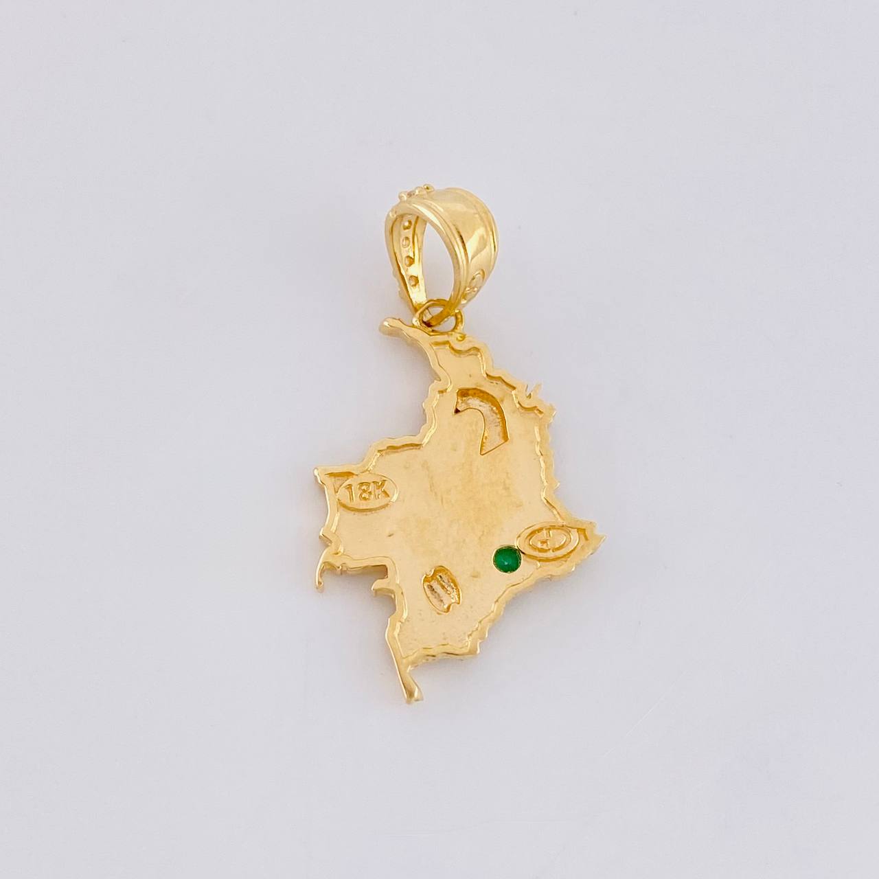 Dije Mapa Colombia 2.3g / 1 in Dos Oros Amarillo Blanco 18K