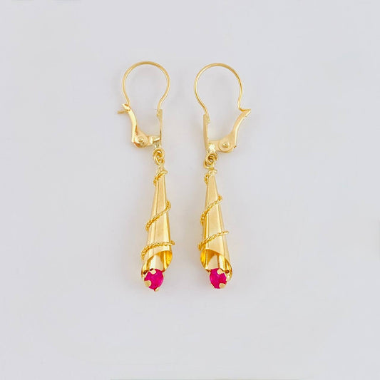 Hoop Earrings Teardrop 1.45g / 1 1/2 in 18K Yellow Gold