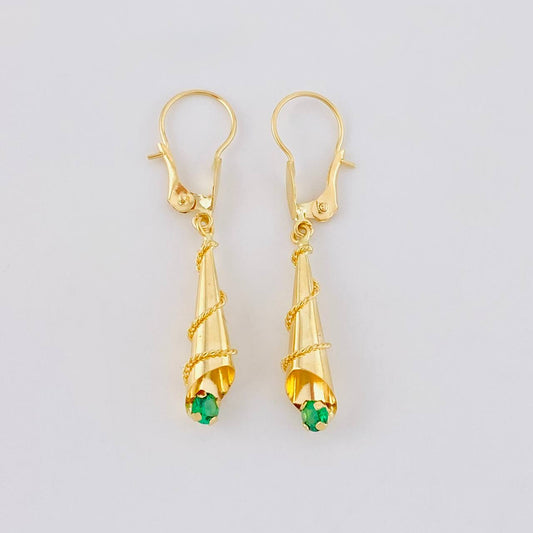 Hoop Earrings Teardrop 1.45g / 1 1/2 in 18K Yellow Gold