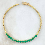 Bracelet Tennis 6.15gr / 19.5cm / 3.5mm Emeralds 2 Qts Yellow Gold 18K (Jewel) *