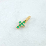 Pendant Crúz Tupida 0.85gr / 1.6cm / Emeralds 18pts Yellow Gold 18K (Jewel) *