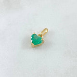 Dije Corazón Atrapado 1.3gr / 1.5cm / Esmeralda 1.5 Qts Oro Amarillo 18K (Joya) *