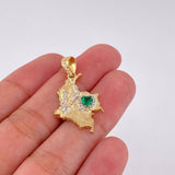 Dije Mapa Colombia 2.8g / 1 1/4 in Dos Oros Amarillo Blanco 18K