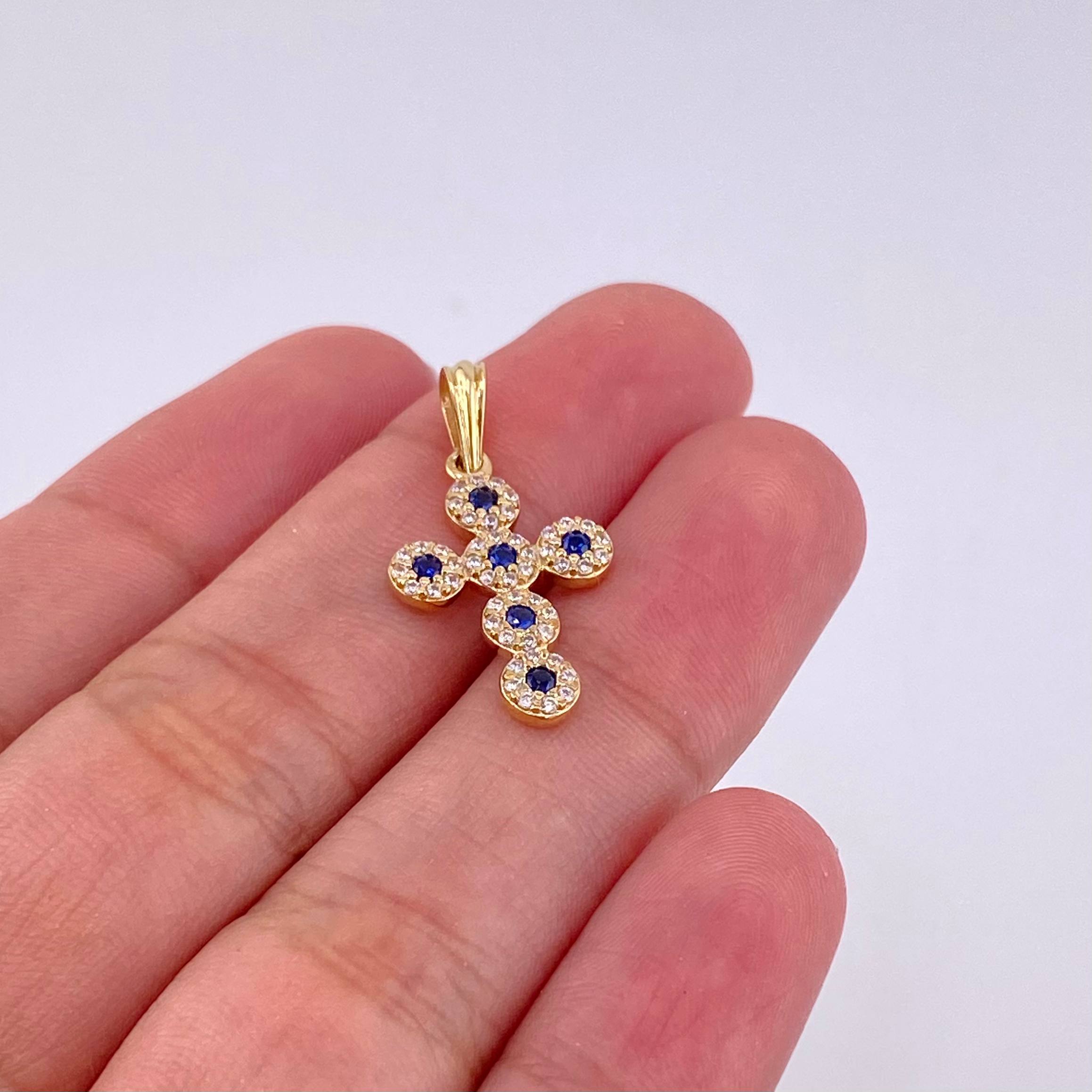 Dije Cruz Tupida 1.45g / 1 in Oro Amarillo 18K
