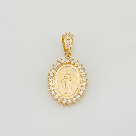 Pendant Miraculous Virgin 1.65g / 3/4 in Yellow Gold 18K