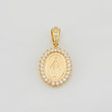 Pendant Miraculous Virgin 1.65g / 3/4 in Yellow Gold 18K