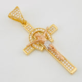 Dije Cruz Cristo 4.45g / 1 1/2 in Tres Oros 18K