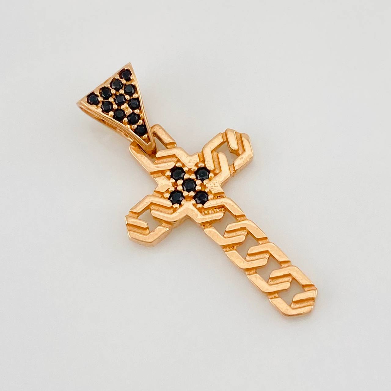 Dije Cruz 1.7g / 3/4 in Oro Rosa 18K