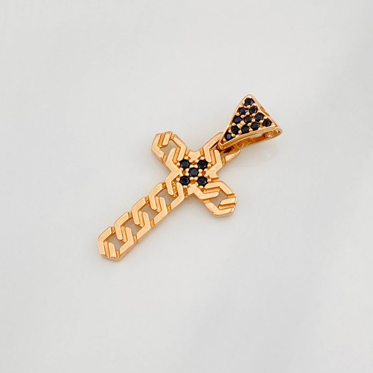 Dije Cruz 1.7g / 3/4 in Oro Rosa 18K