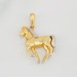 Pendant Horse 4.65g / 1 1/4 in Two-Tone Yellow White Gold 18K