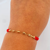 Pulsera Tejida Roja GC 0.4gr / Oro Amarillo 18K %
