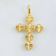 Dije Crúz Trebol Diamantada 4.95gr / 1 1/2 in / Oro Amarillo Nac.Esp. 18K