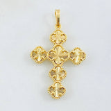 Dije Crúz Trebol Diamantada 4.95gr / 1 1/2 in / Oro Amarillo Nac.Esp. 18K