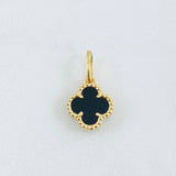 Pendant Clover Black 1.25gr / 3/4 in / Yellow Gold Nac.Esp. 18K *