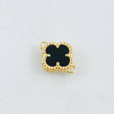 Charm Clover Negro 1.05gr / 1/2 in / Oro Amarillo Nac.Esp. 18K *