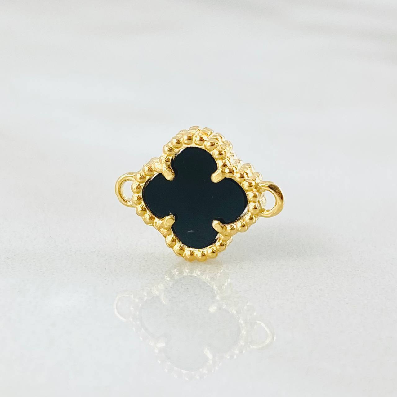 Charm Clover Negro 1.05gr / 1/2 in / Oro Amarillo Nac.Esp. 18K *