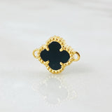 Charm Clover Negro 1.05gr / 1/2 in / Oro Amarillo Nac.Esp. 18K *