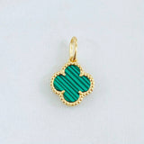 Dije Trebol Verde 1.6gr / 3/4 in / Oro Amarillo Nac.Esp. 18K *