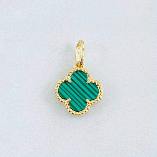 Dije Trebol Verde 1.55gr / 3/4 in / Oro Amarillo Nac.Esp. 18K *