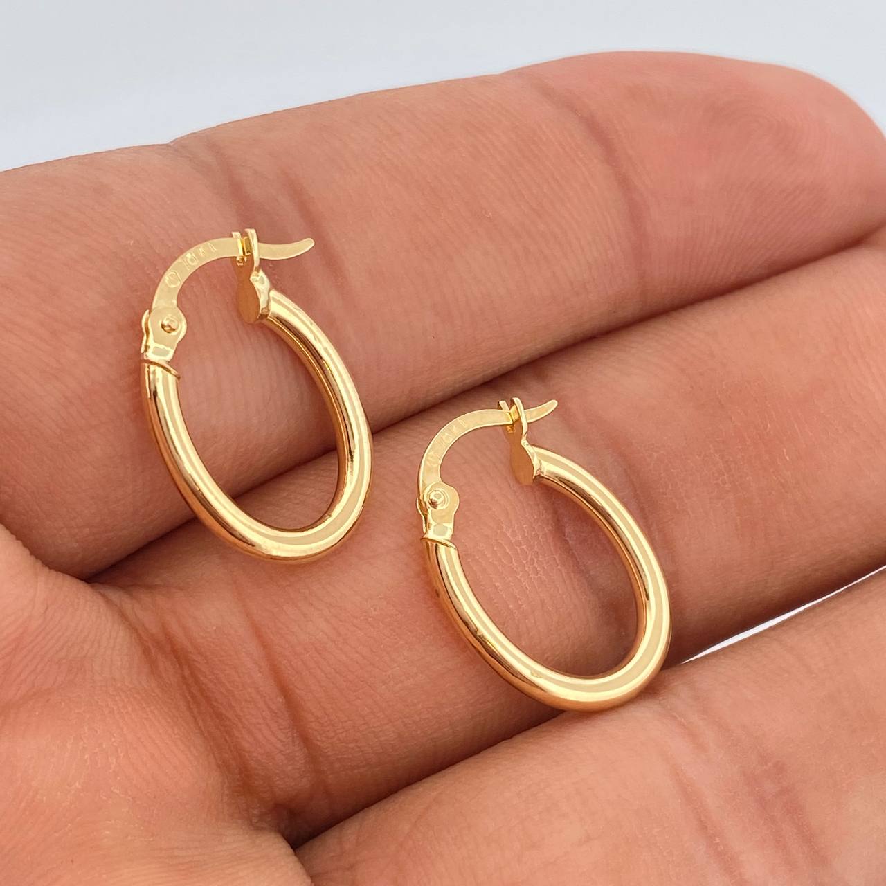 Hoop Earrings Jass 1.2gr / 3/4 in / Yellow Gold 18K %