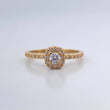 Anillo Halo Cuadrado 1.95gr / T5 1/2 / Oro Amarillo 18K %