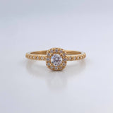 Anillo Halo Cuadrado 1.95gr / T5 1/2 / Oro Amarillo 18K %