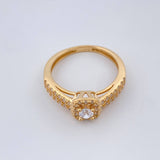 Square Halo Ring 2.45gr / T5 1/2 / 18K Yellow Gold %