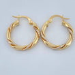 Hoop Earrings Sari 1.9gr / 3/4 in / Two Yellow White Gold 18K %