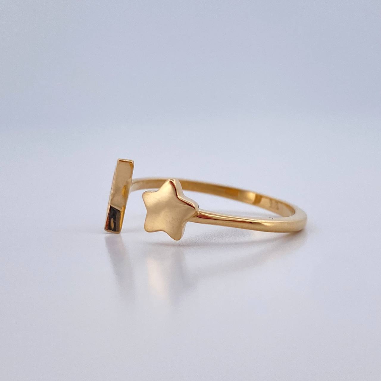 Anillo Abrazo Estrella Luna 1.65gr / T5 1/2 / Oro Amarillo 18K %