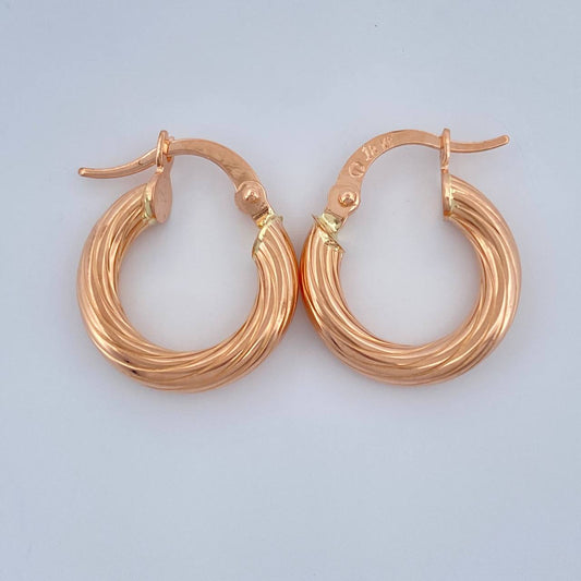 Hoop Earrings Rudi 1.6gr / 3/4 in / 18K Rose Gold %