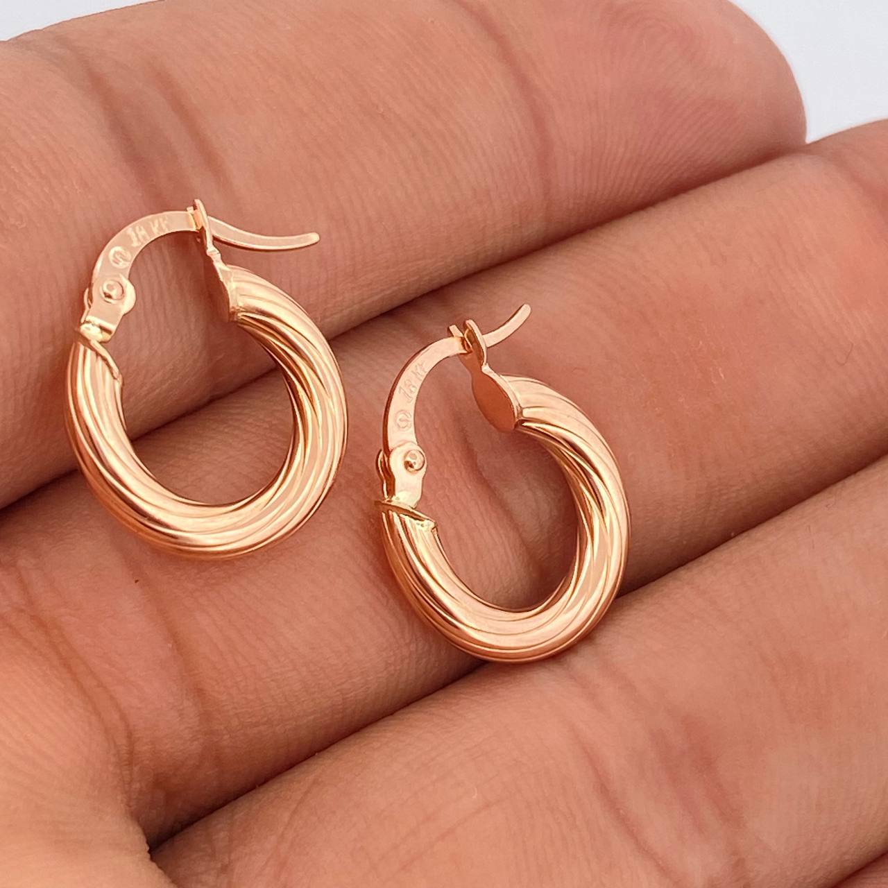 Hoop Earrings Rudi 1.6gr / 3/4 in / 18K Rose Gold %