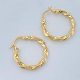 Hoop Earrings Kari 1.95gr / 1 in / 18K Yellow Gold %