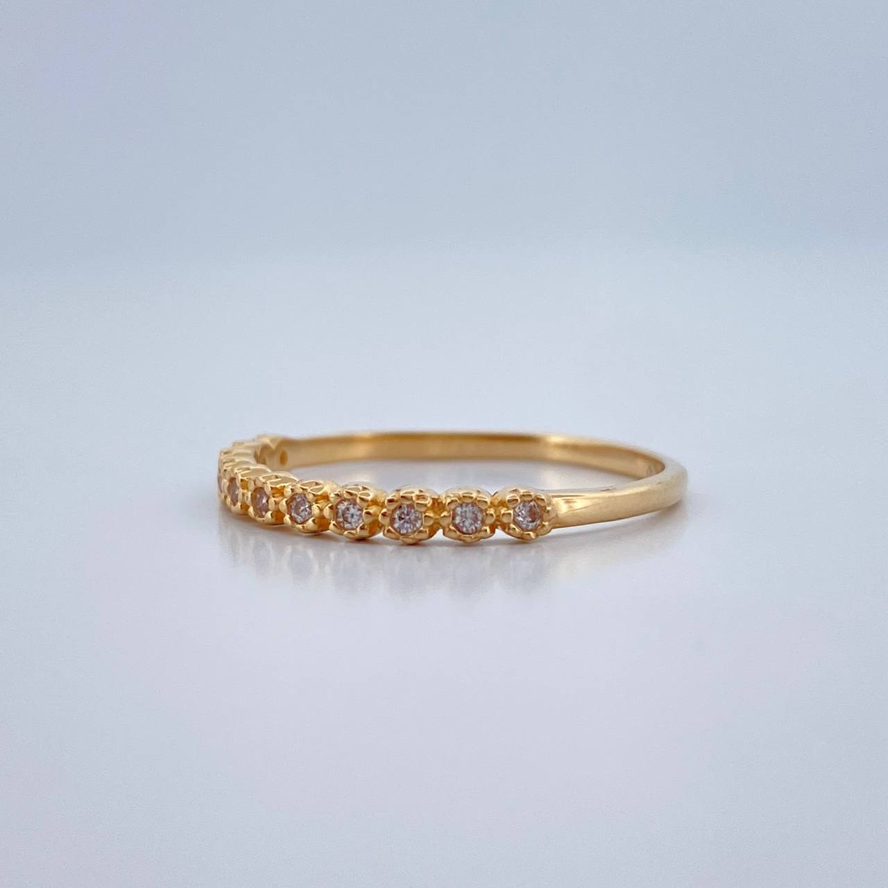 Flower Hoop Ring 1.4gr / Size 7 / 18K Gold +