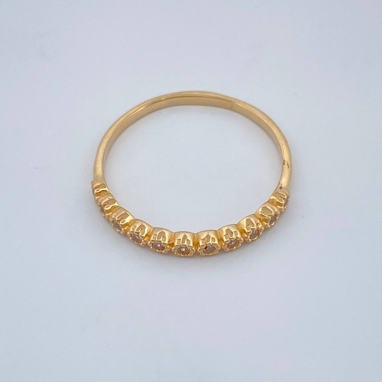 Flower Hoop Ring 1.4gr / Size 7 / 18K Gold +