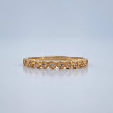 Flower Hoop Ring 1.4gr / Size 7 / 18K Gold +