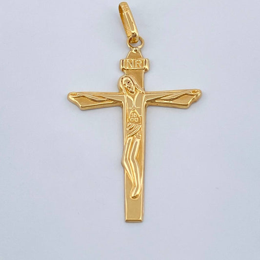 Dije Cruz Cristo 1.4gr / 1 3/4 in / Oro Amarillo 18K %