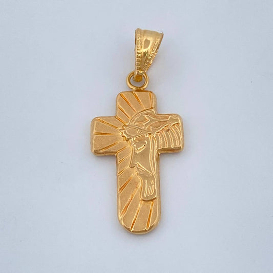 Dije Cruz Rostro Cristo 0.8gr / 1 in / Oro Amarillo 18K %
