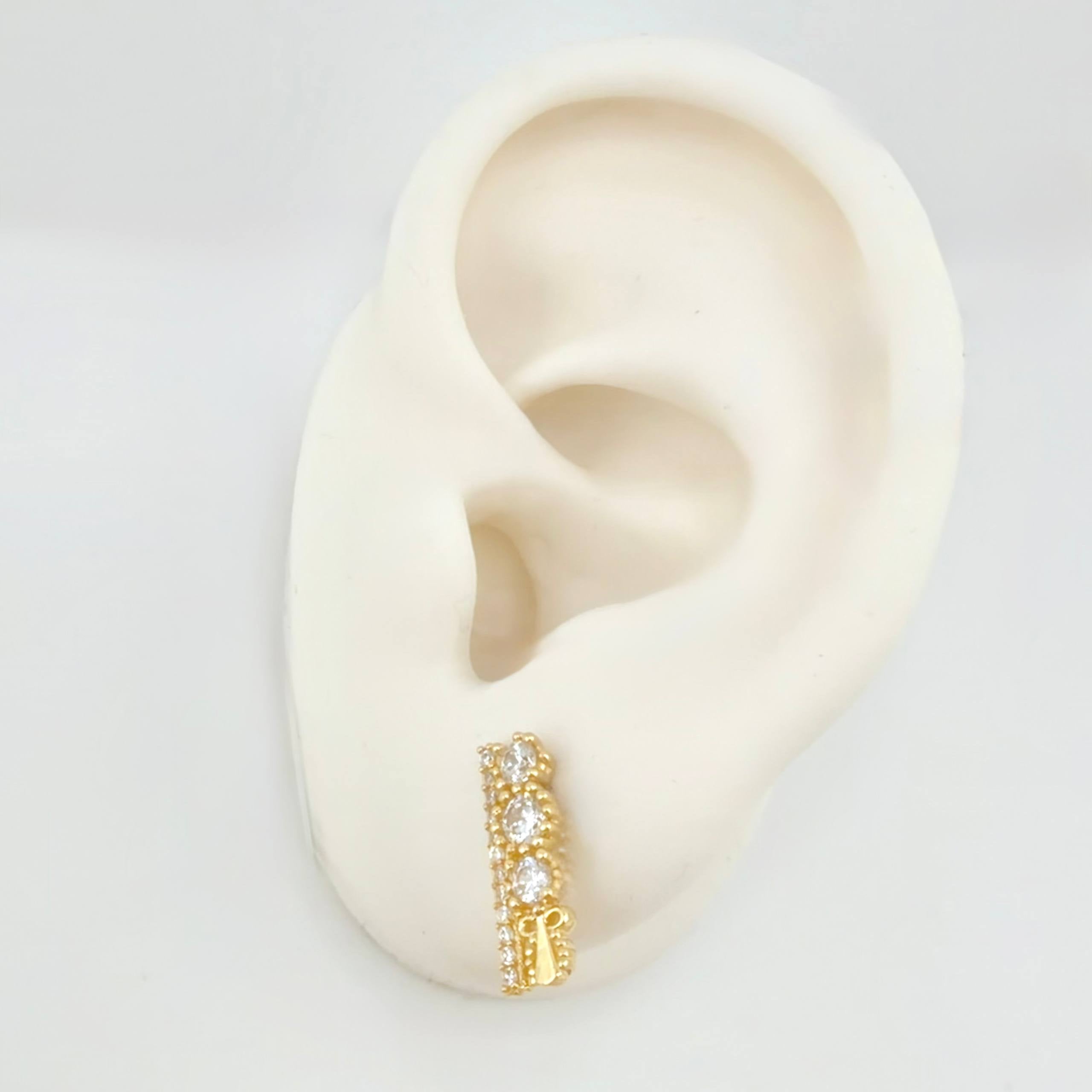 Topos Carril Trio De Liz 2.55gr / 1/2 in / Oro Amarillo 18K *