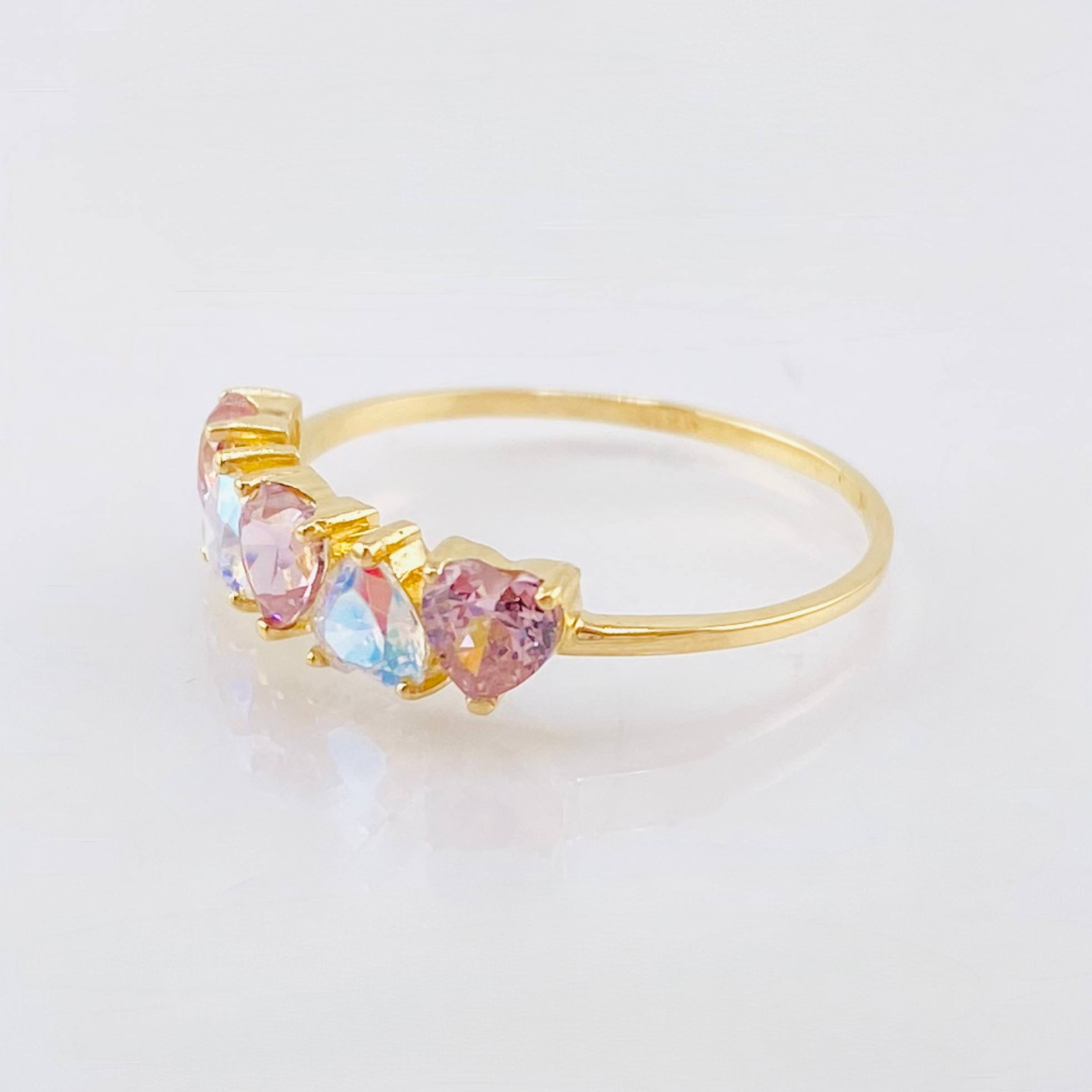 Anillo Cristal de Luna 1.65gr / T7 3/4 / Oro Amarillo 18K *