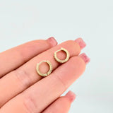 Candongas Carril Punteado 1.5gr / 1/2 in / Oro Amarillo 18K