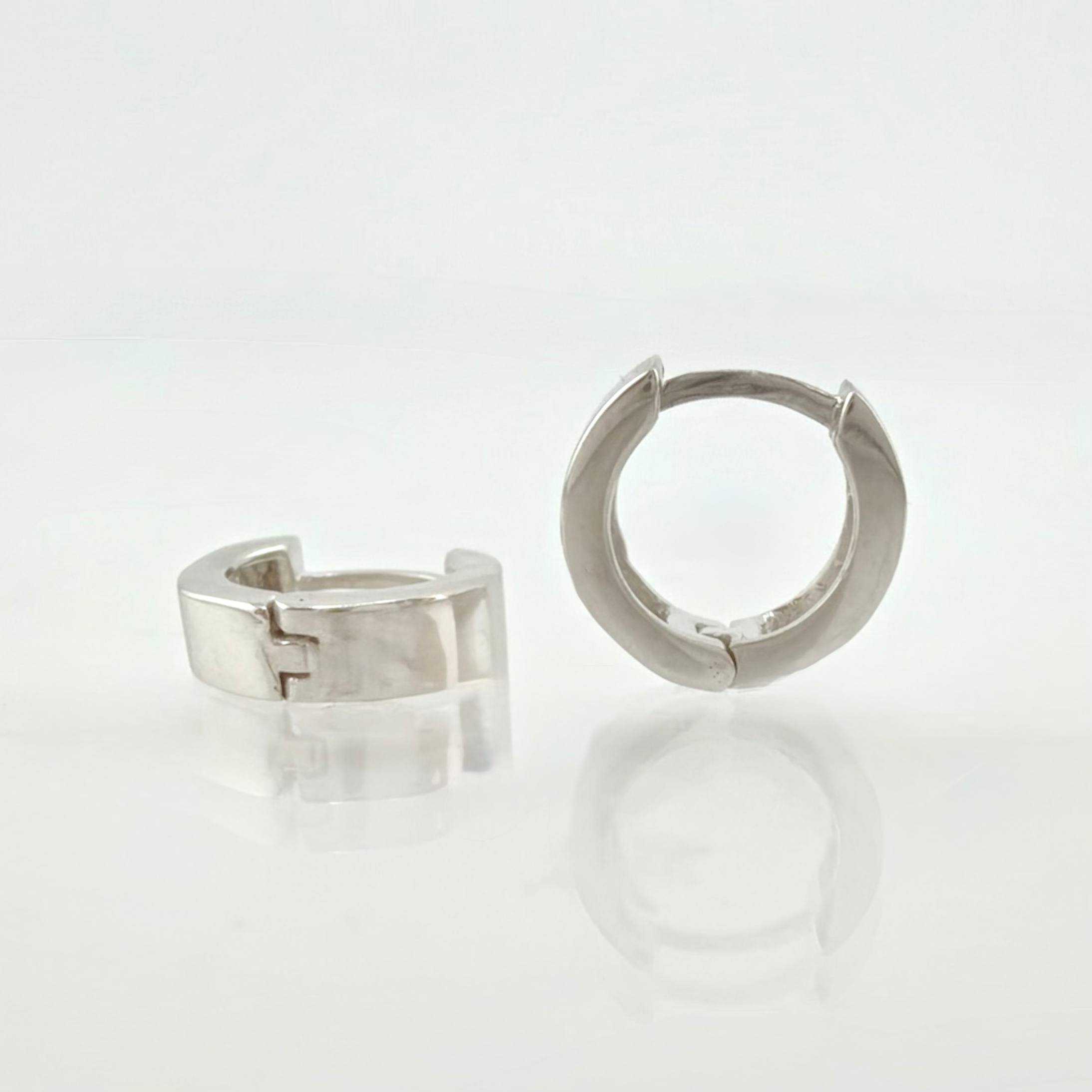 Candongas Linea Gruesa 2.2gr / 1/2 in / Oro Blanco 18K *