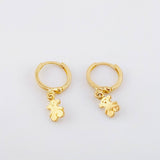 Hoop Earrings Bear TS Plain Pendant 1.45g / 3/4 in / Yellow Gold 18K