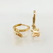 Hoop Earrings Bear TS Plain Pendant 1.45g / 3/4 in / Yellow Gold 18K