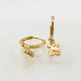 Hoop Earrings Bear TS Plain Pendant 1.45g / 3/4 in / Yellow Gold 18K