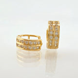 Hoop Earrings Double Channel 1.9g / 1/2 in / Yellow Gold 18K